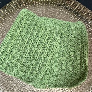 Set of 2 Green handmade crocheted dish cloths